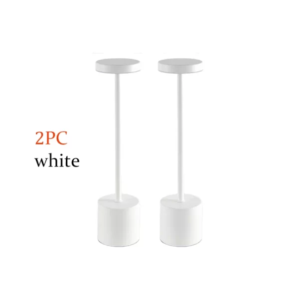 2pcs USB Rechargeable LED Desk Lamp Stepless Dimming Tricolor Touch Night Light Bedside Light Bar Hotel Decoration