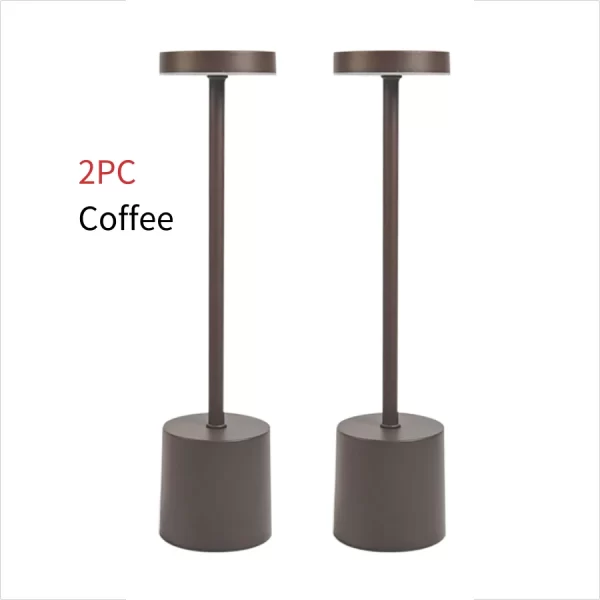 2pcs USB Rechargeable LED Desk Lamp Stepless Dimming Tricolor Touch Night Light Bedside Light Bar Hotel Decoration