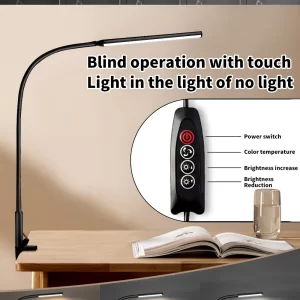 B Desk Lamp LED USB Power  Swing Arm Lamp Flexible Gooseneck Clamp Dimmable Architect Lamp 3 Color Modes Desk Light - Image 2