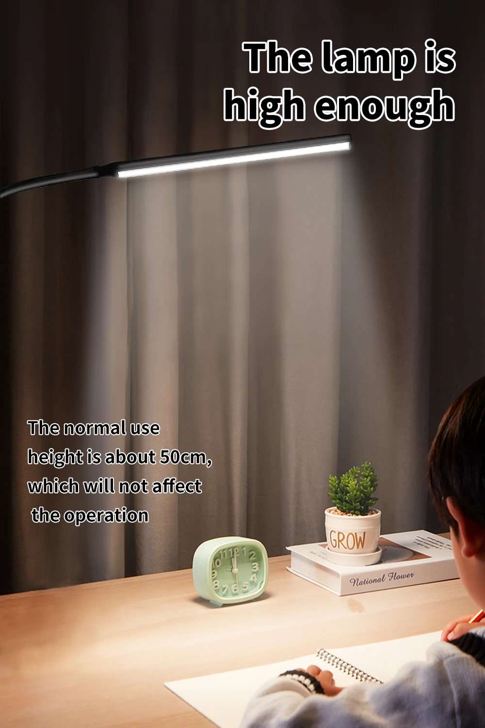 B Desk Lamp LED USB Power  Swing Arm Lamp Flexible Gooseneck Clamp Dimmable Architect Lamp 3 Color Modes Desk Light - Image 4