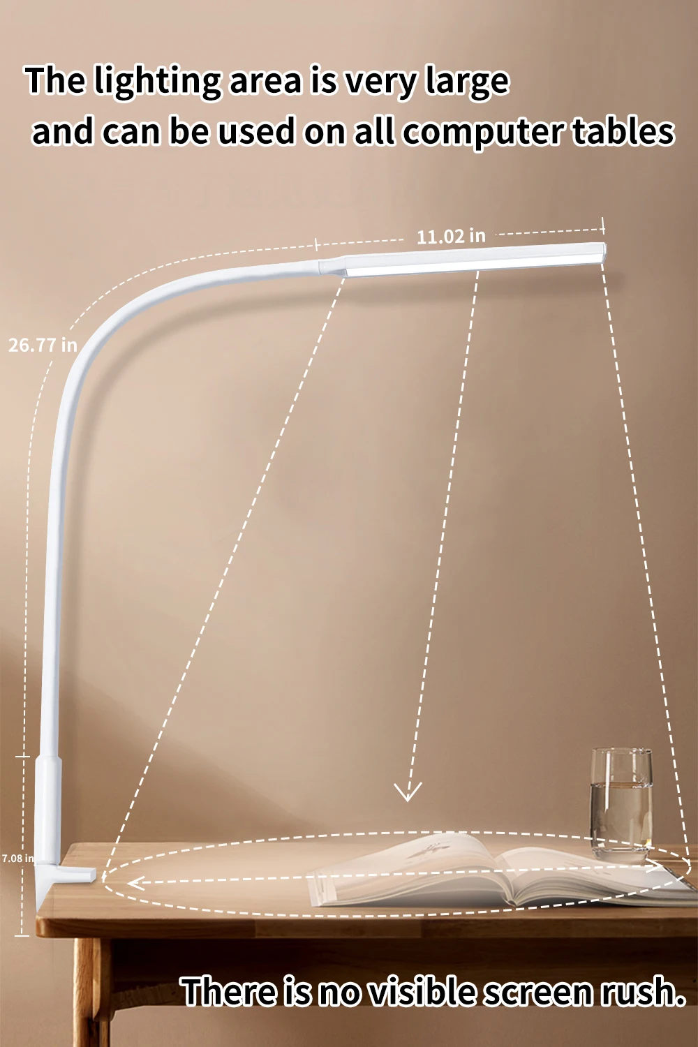 B Desk Lamp LED USB Power  Swing Arm Lamp Flexible Gooseneck Clamp Dimmable Architect Lamp 3 Color Modes Desk Light - Image 5