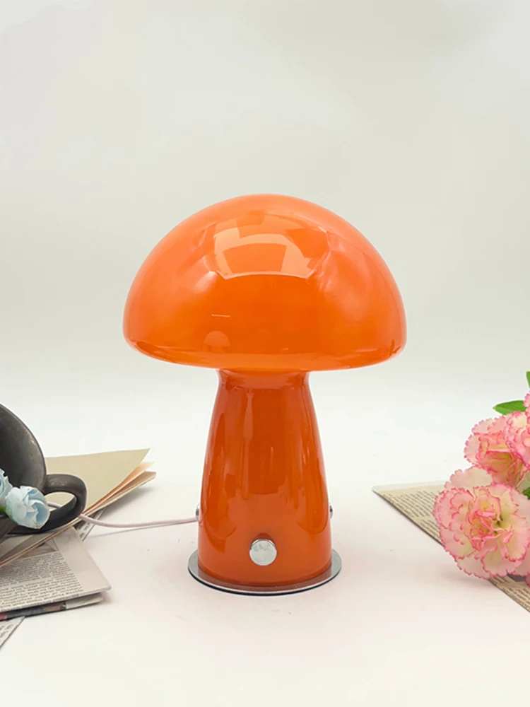 Bauhaus vintage style mushroom lamp Nordic style bedroom bedside ins girly internet-famous living room glass ambient nightlight - Image 7