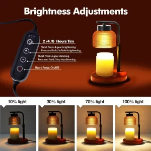Candle Warmer Lamp with Timer Adjustable Height, Dimmable, 24-Hour Timer for Home Decor & Gifts Candle Warmer Lamp - Image 3