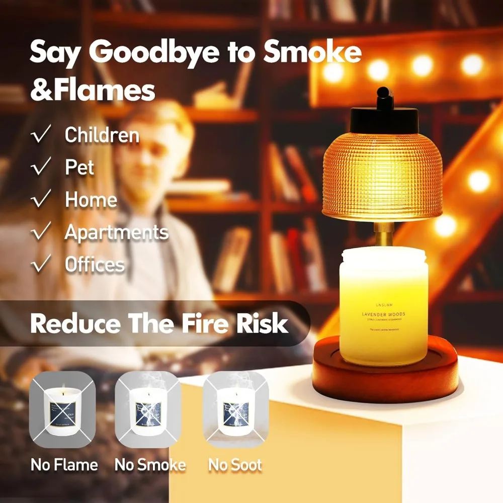 Candle Warmer Lamp with Timer Adjustable Height, Dimmable, 24-Hour Timer for Home Decor & Gifts Candle Warmer Lamp - Image 5