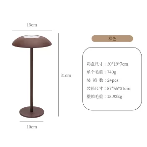 Cmoonfall Led Nordic Design Wireless Rechargeable Touch Mushroom Table Lamp For Study Luxury Home Decoration Desk Night Lights - Image 9