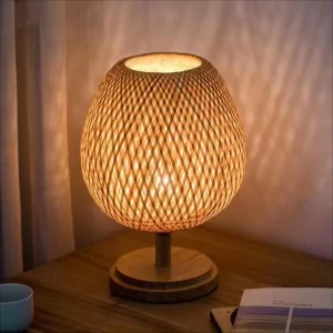 Decorative Handmade E27 Long or Short Light Rusitc Style Bamboo Woven Table Lamp Bamboo Tea Room Bedroom  Dining Room - Image 4
