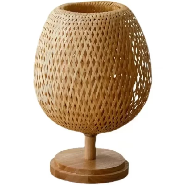 Decorative Handmade E27 Long or Short Light Rusitc Style Bamboo Woven Table Lamp Bamboo Tea Room Bedroom  Dining Room