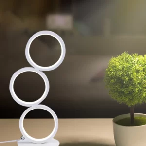 Dimming Table Lamp Intelligent Touch Ring Night Light Bedroom Simple Modern Living Room Lamp Monochrome Circle DeskTable Lamp - Image 3