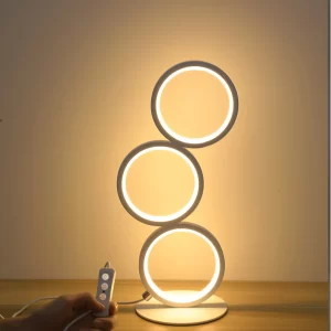 Dimming Table Lamp Intelligent Touch Ring Night Light Bedroom Simple Modern Living Room Lamp Monochrome Circle DeskTable Lamp - Image 8