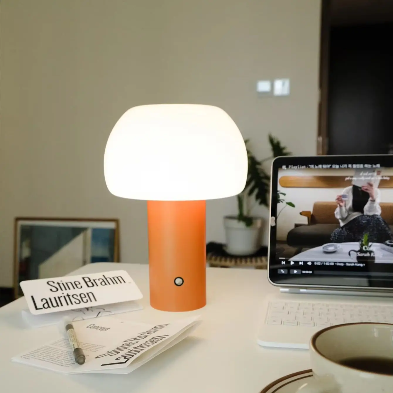 LED Charging Table Lamp New Mushroom Lamp 3-colors Dimming Desk Lamp Mushroom Night Light for Bar Restaurant Bedroom Decoration - Image 2