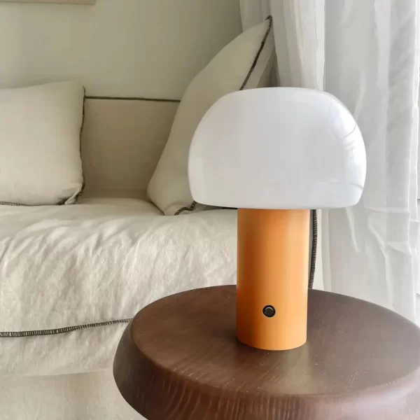 LED Charging Table Lamp New Mushroom Lamp 3-colors Dimming Desk Lamp Mushroom Night Light for Bar Restaurant Bedroom Decoration