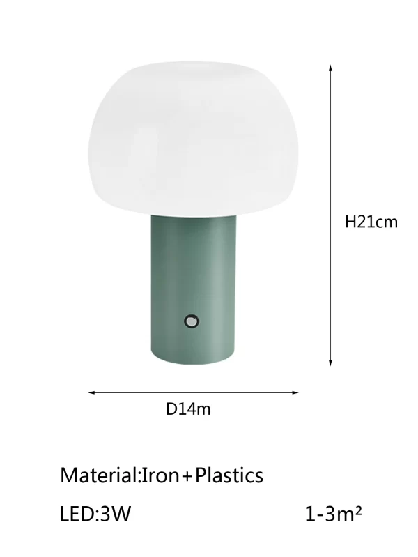 LED Charging Table Lamp New Mushroom Lamp 3-colors Dimming Desk Lamp Mushroom Night Light for Bar Restaurant Bedroom Decoration