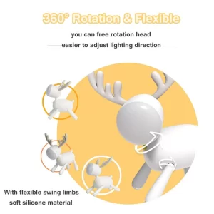 LED Kids Night Light Cute Deer Bedside Lamp Adjustable Brightness Table Desk Lamp Children Gifts For Home Bedroom Decoration - Image 3