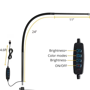 LOOPITYS LED Desk Lamp, Swing Arm Architect Task Lamp with Long Flexible Gooseneck, 3 Color Modes, and USB Adapter - Image 2