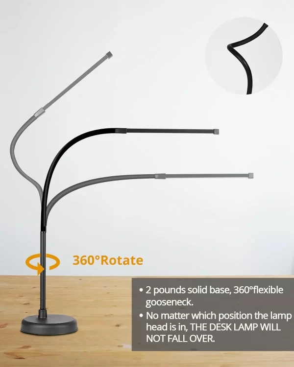 LOOPITYS LED Desk Lamp, Swing Arm Architect Task Lamp with Long Flexible Gooseneck, 3 Color Modes, and USB Adapter