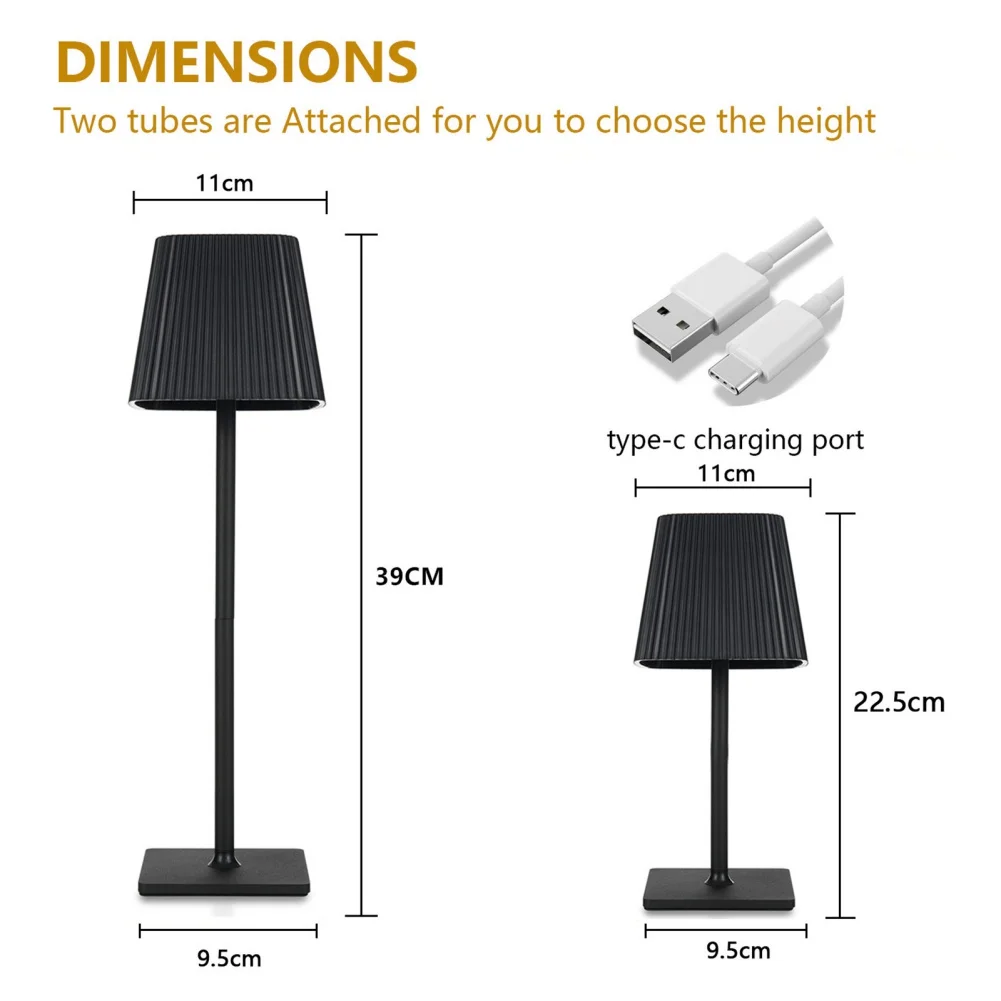 Portable Table Lamp Touch Led Lamp for Home Battery Operated Lamp Outdoor Waterproof Cordless 4000mAh - Image 4