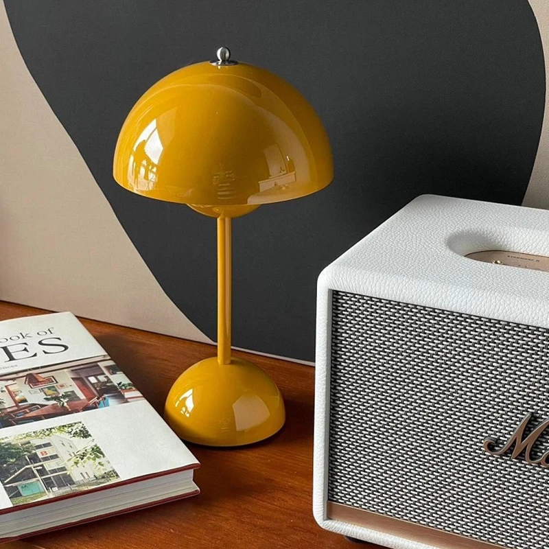 Rechargeable LED Flower Bud Light Touch Switch Table Lamp 3 Color Light High Quality Metal  for Bedside Living Room Bedroom - Image 1